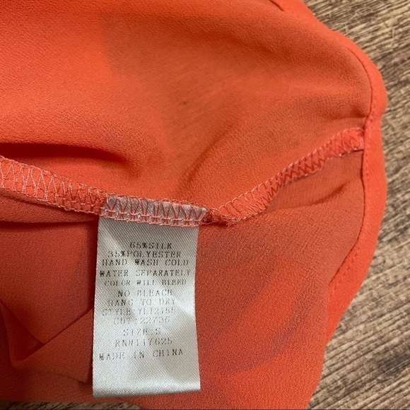 Ya Los Angeles Silk Blend Orange Blouse - Picture 4 of 4